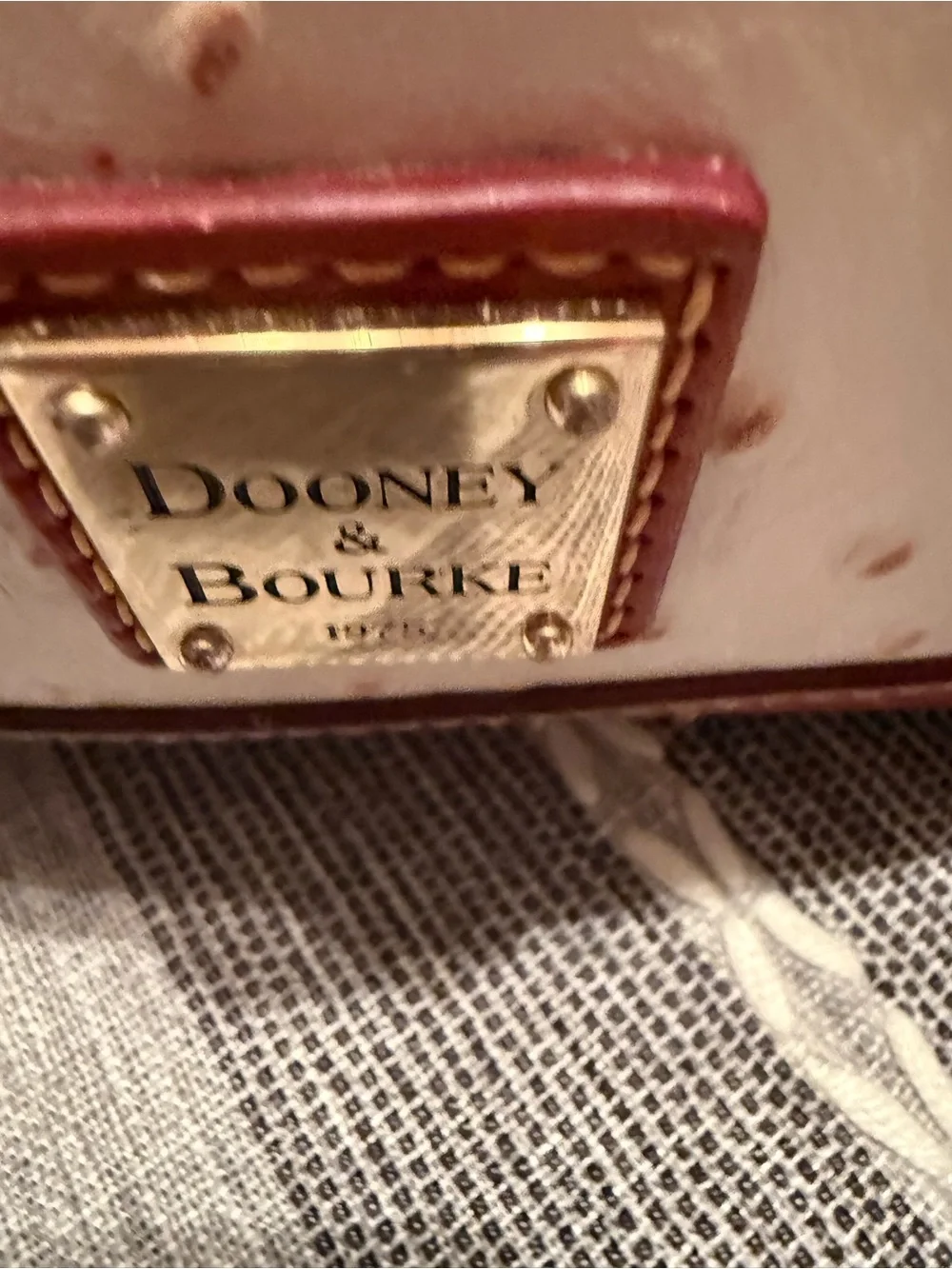 Dooney & Bourke Cream Ostrich-Texture Zip Wallet